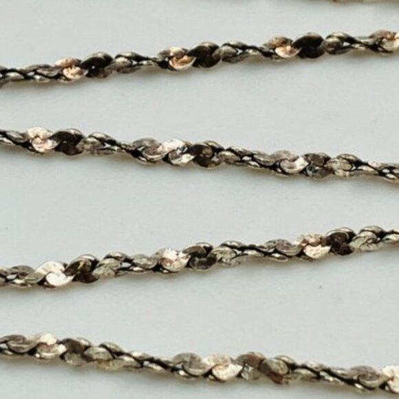 Sterling Silver Comb Pendant Necklace on Twisted Serpentine Chain - Picture 7 of 11